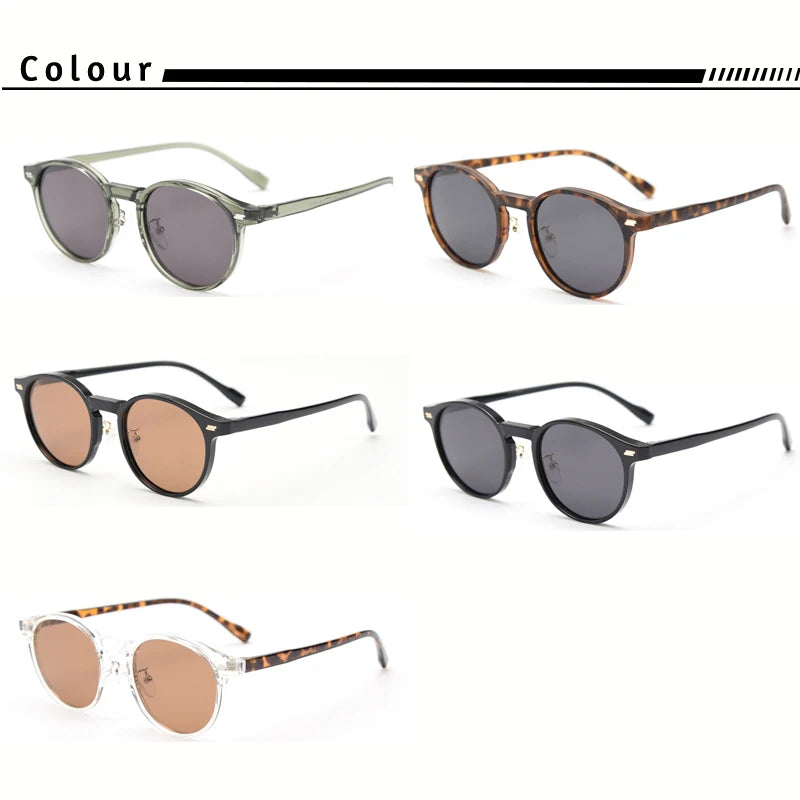 HBK Fashion polariserede solbriller til mænd, runde TR90-stel, modesolbriller til kvinder, kørsel, sport, UV400, Lunette De Soleil Homme