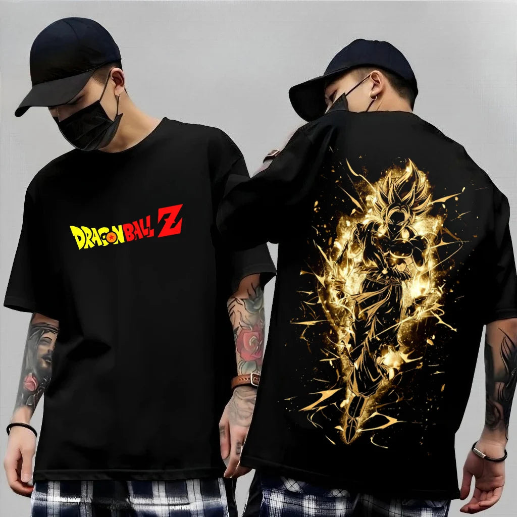 Dragon Ball Z Print Short Sleeve Cotton T-Shirt Son Goku Vegeta Men Women Clothes Harajuku Y2k Tee Vintage Summer Streetwear
