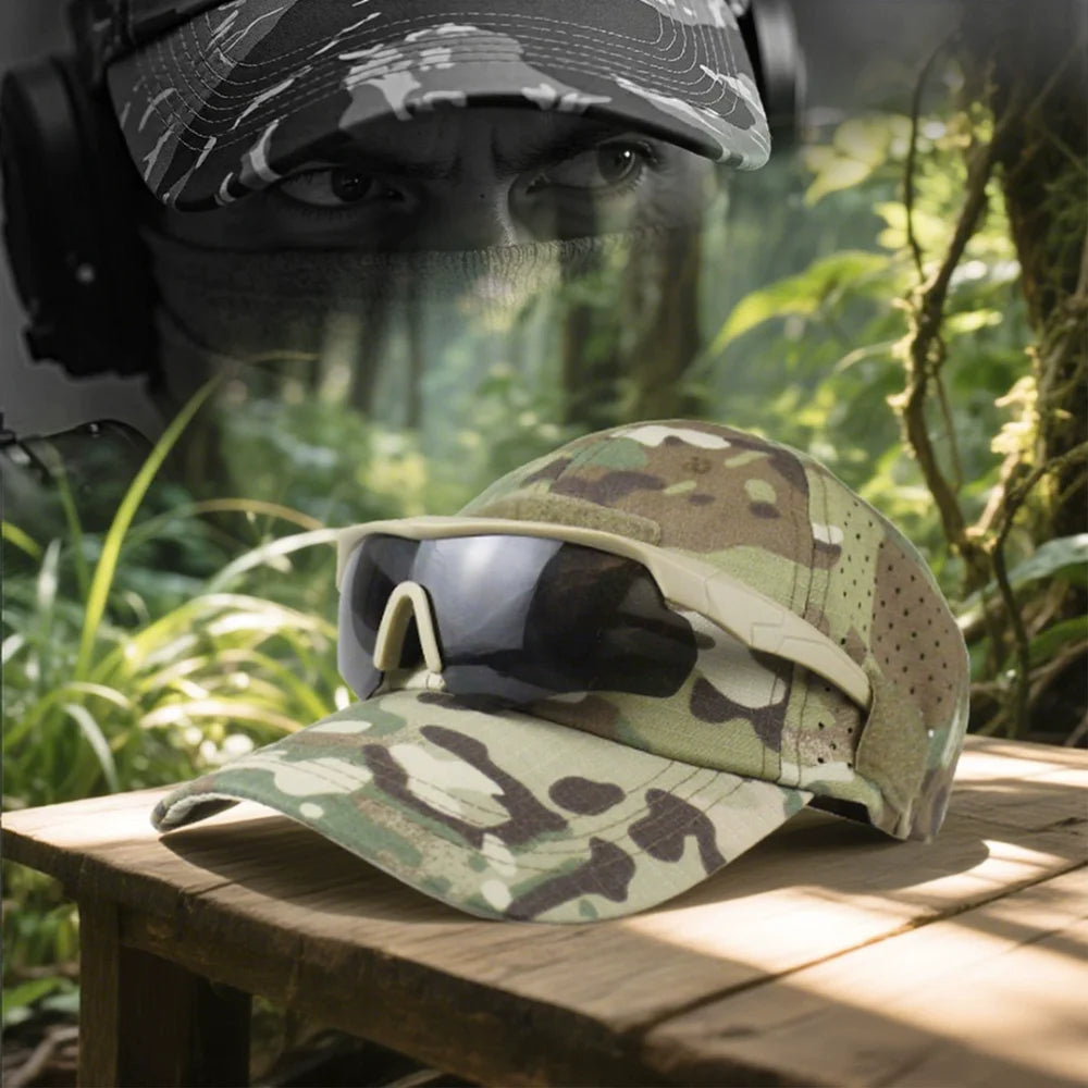 1 stk. Ny camouflage-baseballkasket til mænd, åndbar solhat til udendørs sport, jagt, vandreture, camping, strand og fiskeri