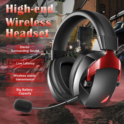 Kabelloses Gaming-Headset mit abnehmbarem Mikrofon mit Geräuschunterdrückung – 2.4G Wireless, Bluetooth 5.3 & kabelgebundene 3.5mm-Gaming-Kopfhörer für PS5, PC, Xbox, Mobilgeräte