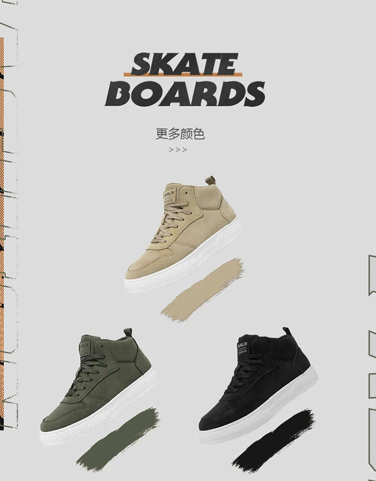 Men's Skateboarding Shoes 48 High Top Casual Sneakers Breathable Street Shoes Flats Shoes Lace Up Walking Shoes Men's Shoes