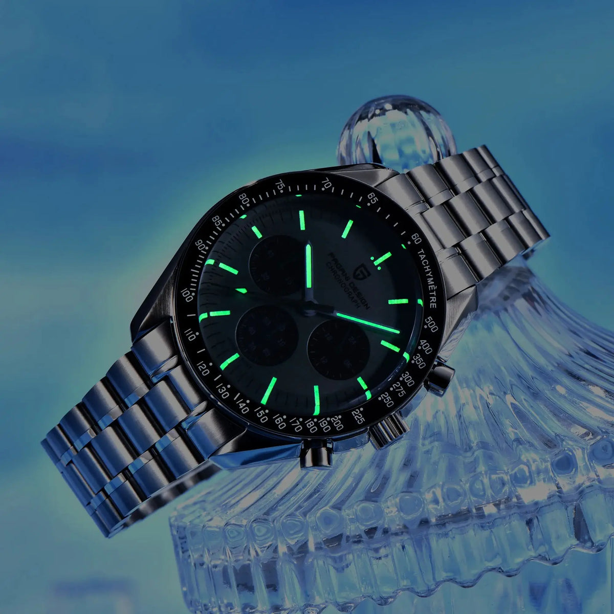 PAGANI DESIGN 2026 New Saturn Men's Watches Quartz Watch For Men Light Tan Sport Chronograph AR Sapphire Crystal Wrist Watch Men