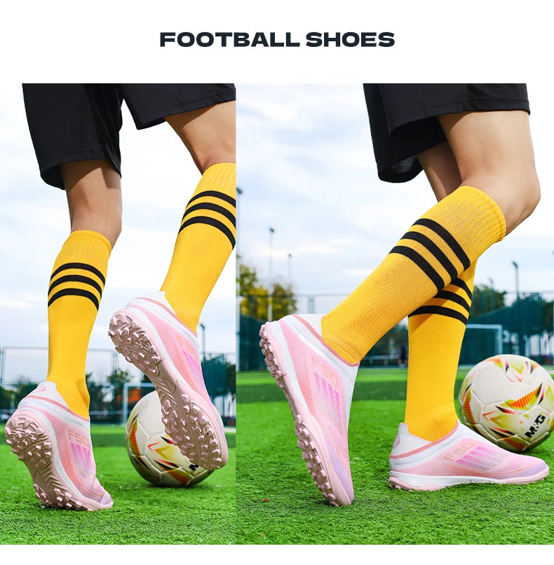 New Men's Football Boots Comfortable Soccer Shoes Match Training Boys Non-Slip Long Spikes Breathable Adult Cleats Outdoor Sport
