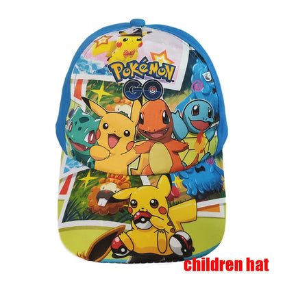 Pokémon-baseballkasket, Pikachu-hat, Pokémon-cosplay-hiphop-kasket til piger, drenge, børn, anime-figurer, legetøj, gave, tegneseriehat