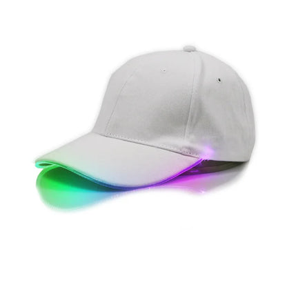 Șapcă cu LED-uri din fibră optică, cu 7 culori luminoase, șapcă de baseball EDC strălucitoare, încărcare USB, șapcă luminoasă, șapcă LED de performanță