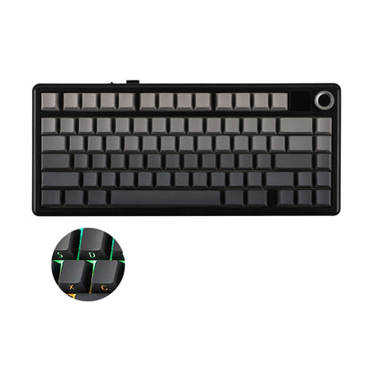 EPOMAKER X AULA F75 MAX Compact 75% Wired/BT5.0/2.4GHz Wireless Mechanical Gaming Keyboard with TFT Screen & Knob for PC/Mac