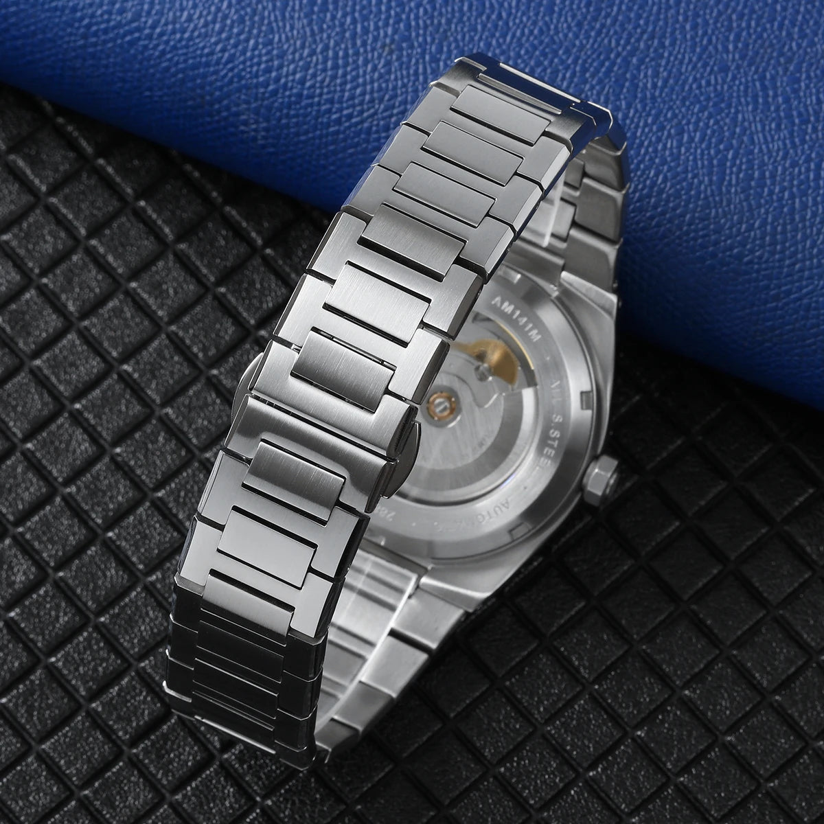 Relógio automático para homem BERNY, dourado, vidro de safira, ponteiros luminescentes, 100 % original, equipado com um movimento PT5000, revestimento antirreflexo, modelo de luxo com luneta intercambiável, estanque até 5 ATM.