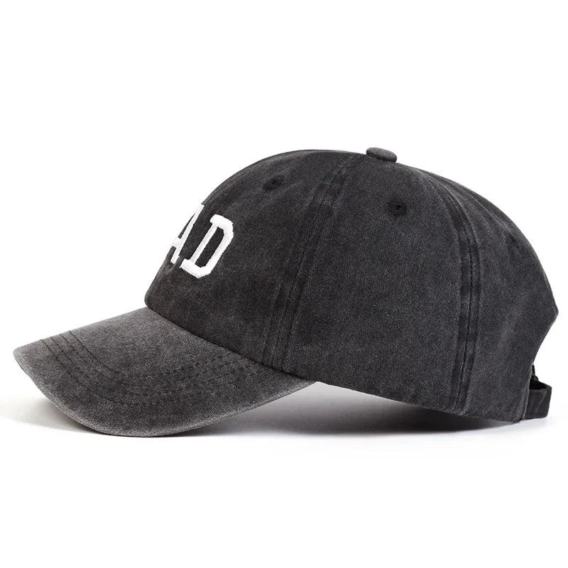 2PCS Unisex DAD MOM Letter Embroidery Wash Baseball Caps Spring and Autumn Outdoor Adjustable Casual Hats Sunscreen Hat