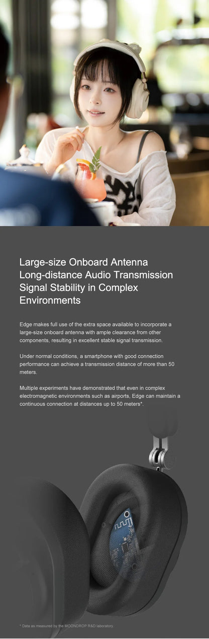 MOONDROP EDGE High-Fidelity Portable Wireless ANC Headphone Bluetooth 5.4 LDAC headset