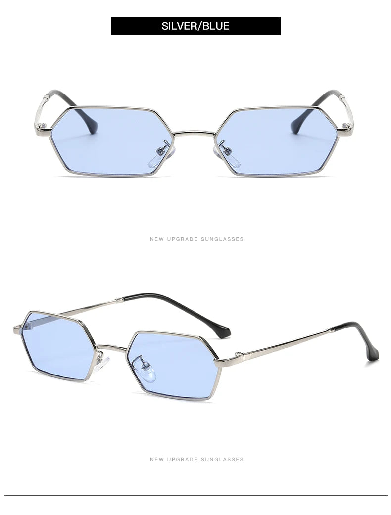 New Personalized Small Frame Polygon Sunglasses Retro Women Square Sun Glasses Fashion Men Street Photography Eyeglasses