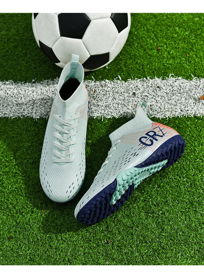 Chaussures de football professionnelles pour hommes, originales, respirantes, confortables, résistantes, pour terrain en herbe.