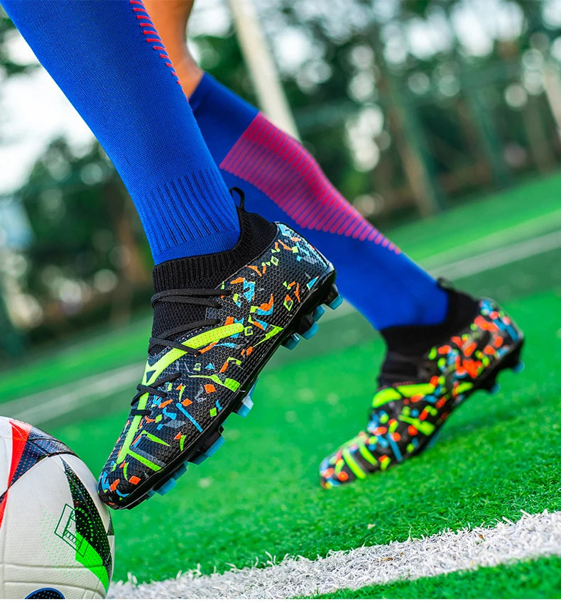 Ghete de fotbal profesionale pentru bărbați, din plasă respirabilă, crampoane antiderapante, sneakers rapizi la modă pentru gazon artificial, pantofi de fotbal pentru bărbați