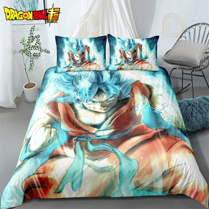 Dragon Ball Z Guko Kids Bedding Set Single King Size Duvet Cover with Quilt And Pillowcase Double Bed Linen for Bedroom Decor