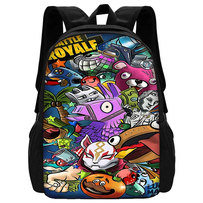 Trendiger Gaming-Schulrucksack für Kinder mit Lunchbags, Design-F-FortniteS Federmäppchen, Schultaschen für Jungen und Mädchen, ideales Geschenk