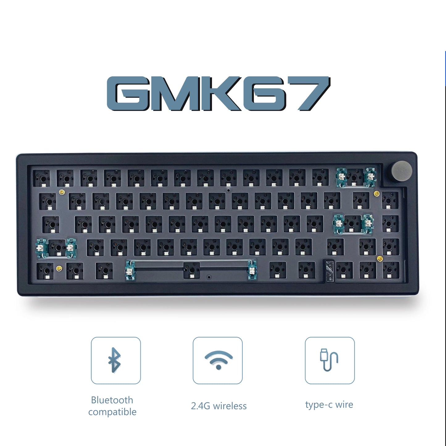 Kit tastiera meccanica personalizzata GMK67 65% Gasket Bluetooth 2.4G wireless hot-swappable con retroilluminazione RGB