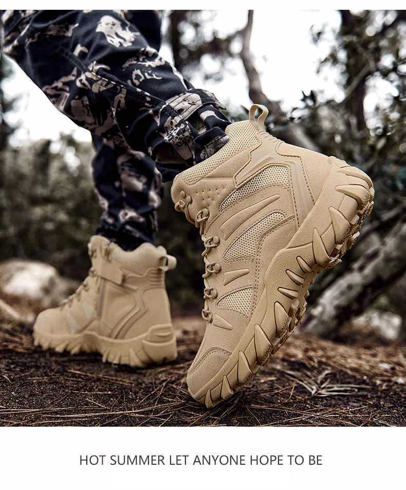 Stivali tattici da combattimento migliorati da uomo per outdoor e campeggio, antiusura, a risposta rapida, scarpe da trekking, pesca e caccia, sneakers da uomo
