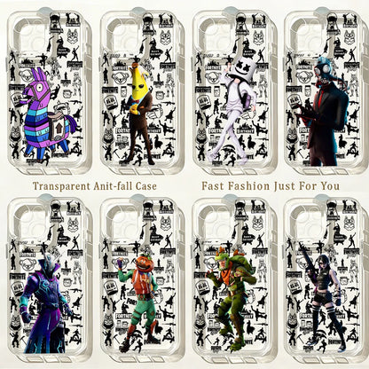 Capa de Telemóvel Hot Game F-Fortnites para iPhone 17e 17 16 16e 15 14 13 12 11 Mini Pro Max X XR XSMax 7 8 Air Plus com Traseira Transparente