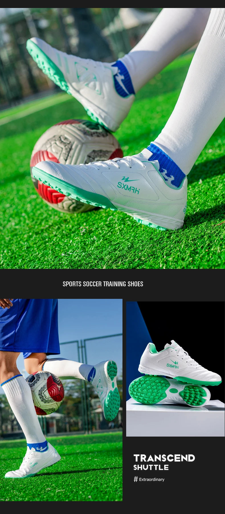 Double Star Herren-Fußballschuhe aus echtem TF-Turf, für Grundschüler, Jugendliche, Erwachsene & Kinder, professionelles Training und