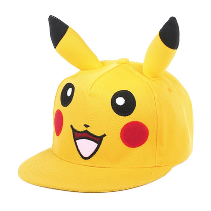 Pokémon-baseballkasket, Pikachu-hat, Pokémon-cosplay-hiphop-kasket til piger, drenge, børn, anime-figurer, legetøj, gave, tegneseriehat