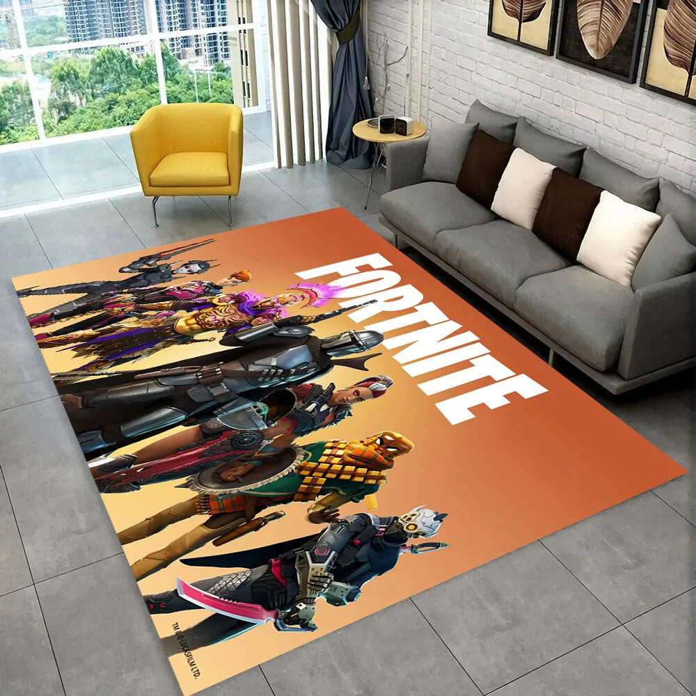 Tapete F-Fortnites Cartoon Game para sala de jogos, quarto, sala de estar, sofá e decoração de entrada de casa, tapete de área antiderrapante para o chão, oferta