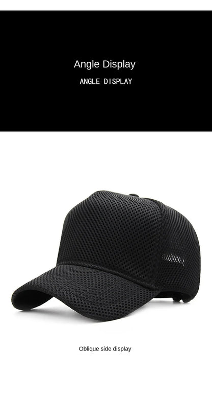 Big Head Plus Size Summer Mesh Baseball Cap for Men Women Trucker Breathable Hat Adjustable for Outdoor Sports Running