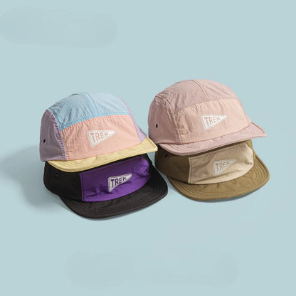 5 Panel Short Brim Embroidered Baseball Cap - Ladies' Sun Hat, Quick Dry Breathable Mesh, Lightweight, Stylish Versatile Cap