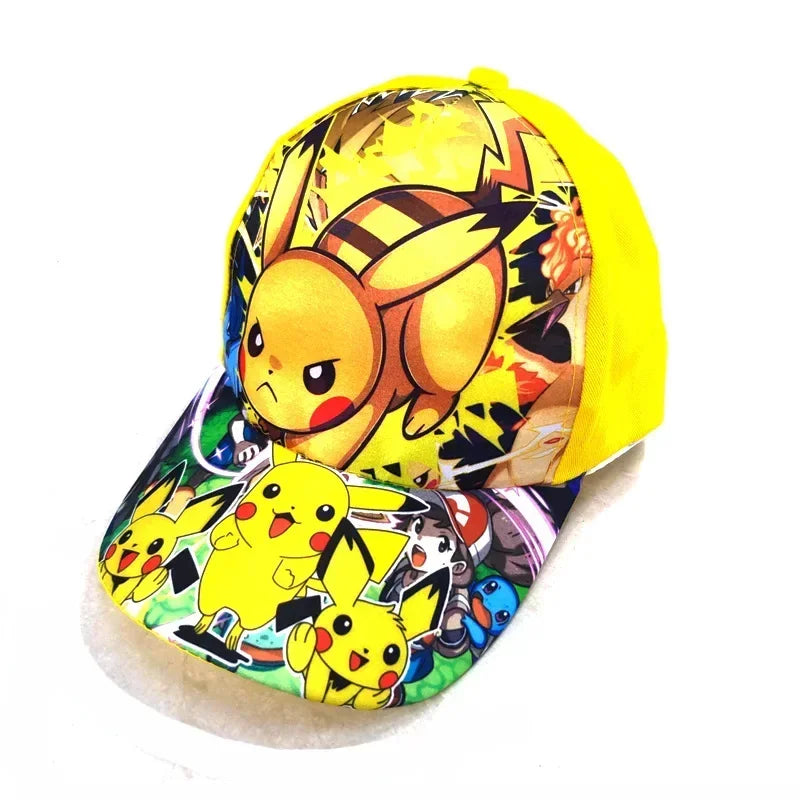 Pokémon Go Anime-figur Pikachu Polyester-baseballkasket med tryk Tegneserie-kasket med skygge Børnedragt Dekoration Fødselsdagsgaver