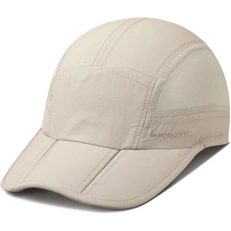 GADIEMKENSD Hitro sušeče se zložljive prenosne bejzbolske kape za moške, poletne z motivom morskih valov, vezenje, unisex športne sončne kape, kapice s snapback zapenjanjem
