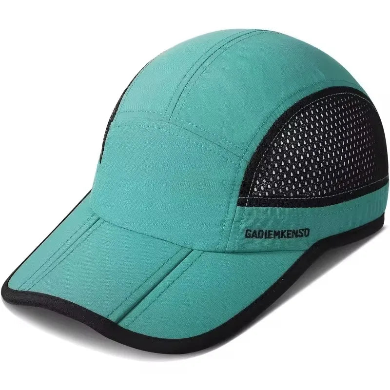 GADIEMKENSD Hitro sušeče se zložljive prenosne bejzbolske kape za moške, poletne z motivom morskih valov, vezenje, unisex športne sončne kape, kapice s snapback zapenjanjem