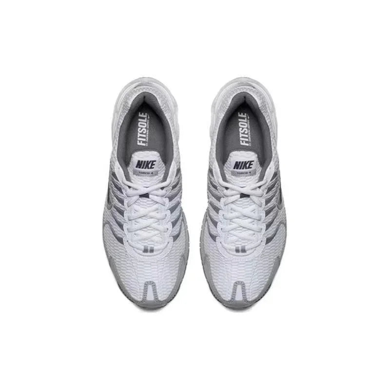 Nike Air Max Torch 4, chaussures de course décontractées à tige basse, confortables et polyvalentes, modèle unisexe, blanc et bleu, 343851-104.