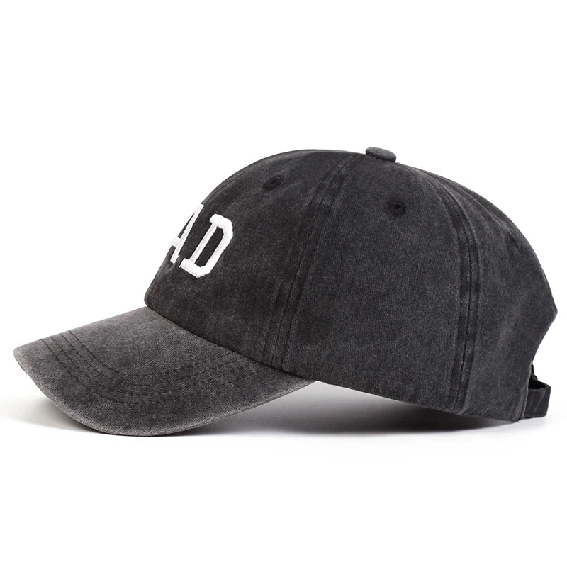 2PCS Unisex DAD MOM Letter Embroidery Wash Baseball Caps Spring and Autumn Outdoor Adjustable Casual Hats Sunscreen Hat