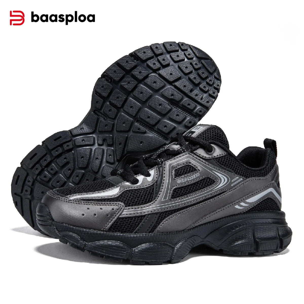 Baasploa Women Sports Shoes Outdoor Lightweight Breathable Jogging Sneakers Female Casual Mesh Anti-slip Lace Up Running Shoes