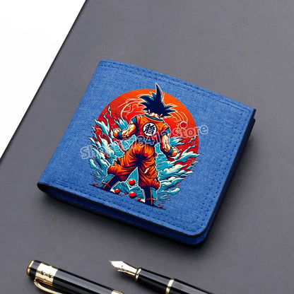 Dragons Ball Wallet Anime Goku Men Short Folding Purse Cartoon Card Holder Kids Coin Photo Case Fashion Pocketbook Birthday Gift
