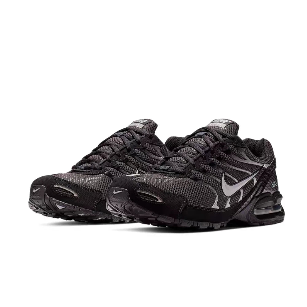 Nike Air Max Torch 4 Men's Low-Top Casual Running Shoes – Black/Silver, Lace-Up, Cushioned Sole, Breathable & Tough 343846-002