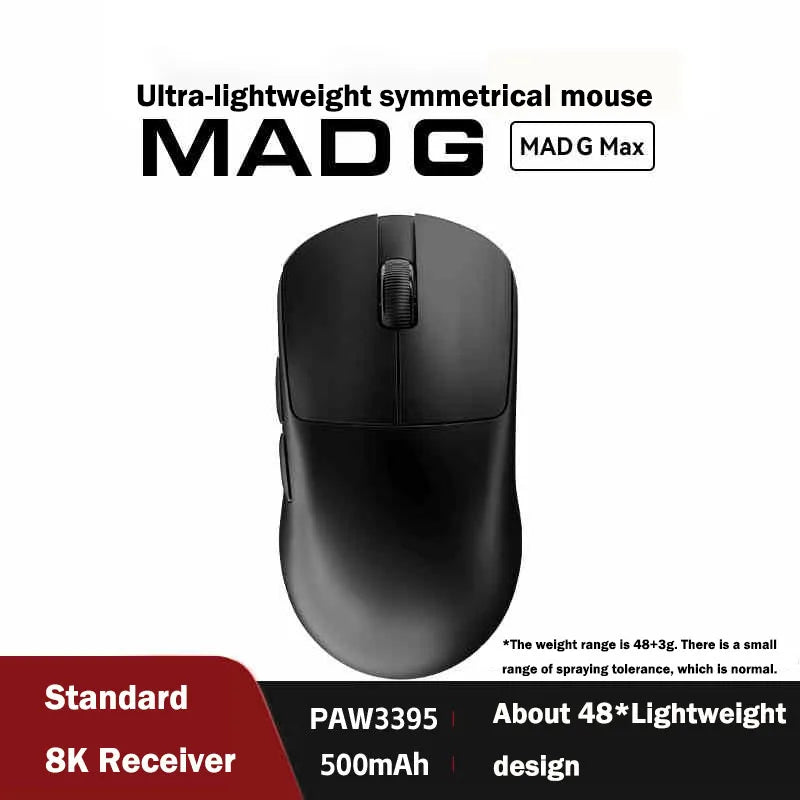 FGG Madlions Mad G Pro Max Εξαιρετικά ελαφρύ ασύρματο ποντίκι Original 8K HZ διπλής λειτουργίας, χαμηλής καθυστέρησης, PAW3395, αξεσουάρ gamer, δώρα