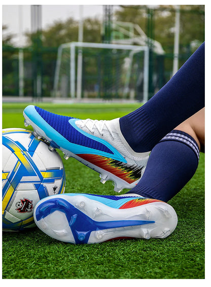 New Men's Football Boots Shoes Match Training Soccer Shoes Non-Slip Cleats Long Spikes FG Ultralight Outdoor Sneakers Drop Shipping