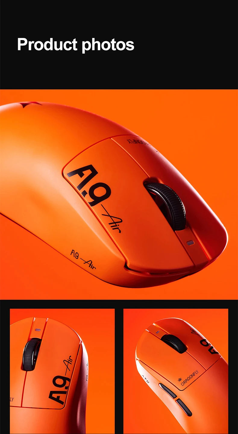Безжична геймърска мишка ATK Dragonfly A9 Ultimate A9 Air PAW3950, ултралека ергономична e-sports мишка за FPS геймъри, CSGO A9 Ultra