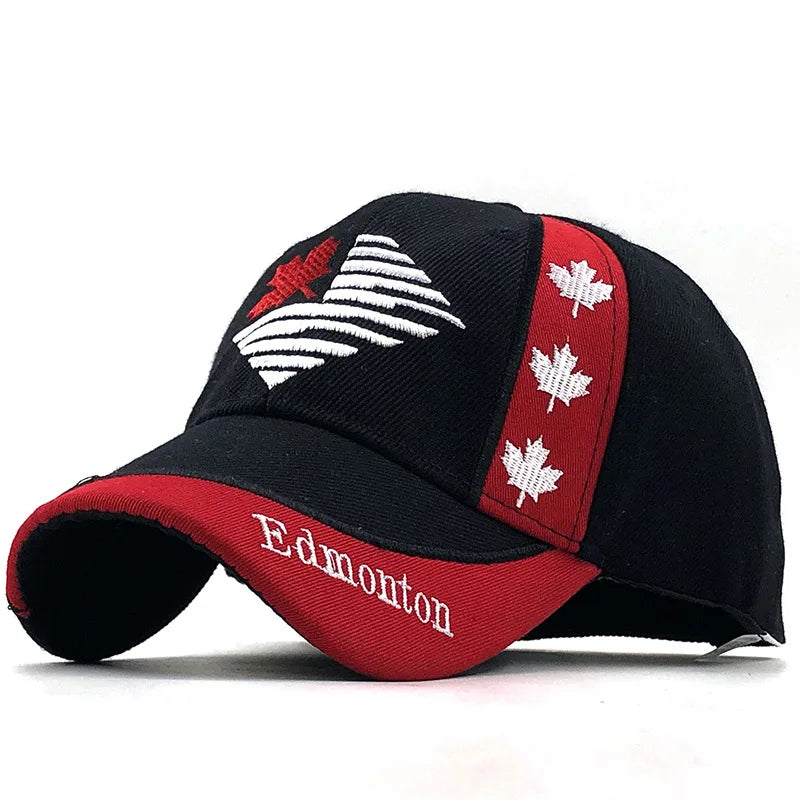 Farben Kontrast Kanada Bestickte Baseballkappe für Herren und Damen Snapback-Kappe Dad-Hats Angelkappe Bone Gorra