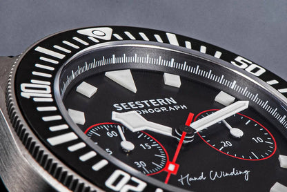 SEESTERN cronógrafo para hombre, reloj mecánico con movimiento Tianjin ST1901, cristal de zafiro, correa de nailon con velcro, esqueleto luminoso