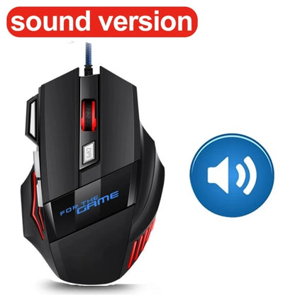 Mouse da gaming cablato per gamer, mouse per computer ergonomico con retroilluminazione RGB silenziosa, LED, 7 pulsanti, USB, per PC desktop