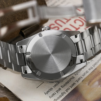 Montre à quartz pour homme Watchdives WD1960S V2, style vintage, cadran crème, 36 mm, mouvement VH31 à trotteuse fluide, verre saphir bombé, étanche 10 ATM, aiguilles luminescentes, boîtier en acier inoxydable