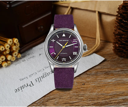 San Martin 39.5mm Men Pilot Watch YN55 Automatic Mechanical Aviation Watches Chinese Style Original Design SN0033 Field Watch