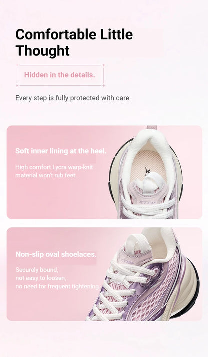 Xtep Basque 3 Sneakers Women Lightweight Wear-Resistant Trendy Durability Thick Sole Casual Sports Female Shoes 874218320006