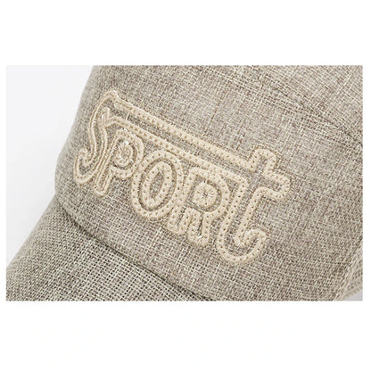 New Fashion Outdoor Sport Baseball Cap Casual Snapback Hats linen mesh fabric embroidery Suitable for spring  summer and autumn