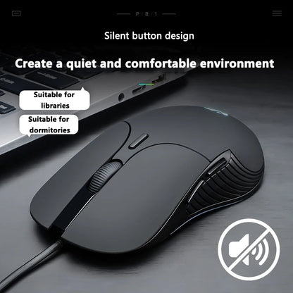 INPHIC B1 kabelgebundene USB-Maus, leise Office- und Gaming-Maus für PC und Laptops
