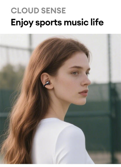 Auscultadores Bluetooth sem fios Lenovo LE302 6.0 com longa autonomia, auriculares desportivos com clip de orelha, som estéreo HIFI e cancelamento de ruído