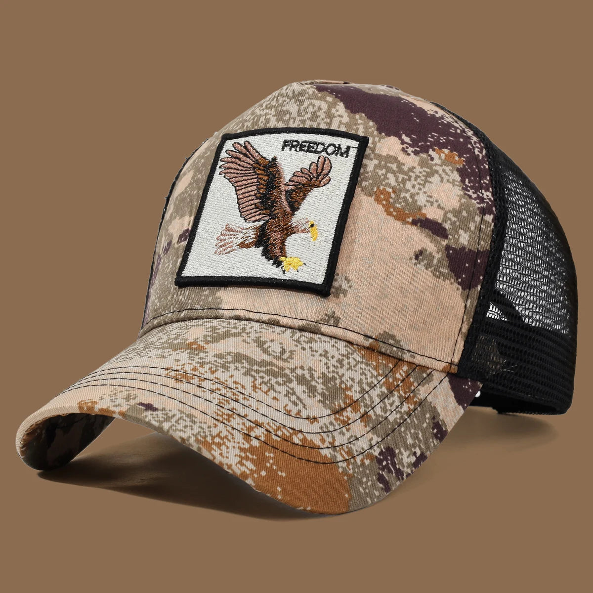 Gorra de camionero unisex con águila bordada y aplique: ideal para el día a día, para hacer deporte y como protección solar