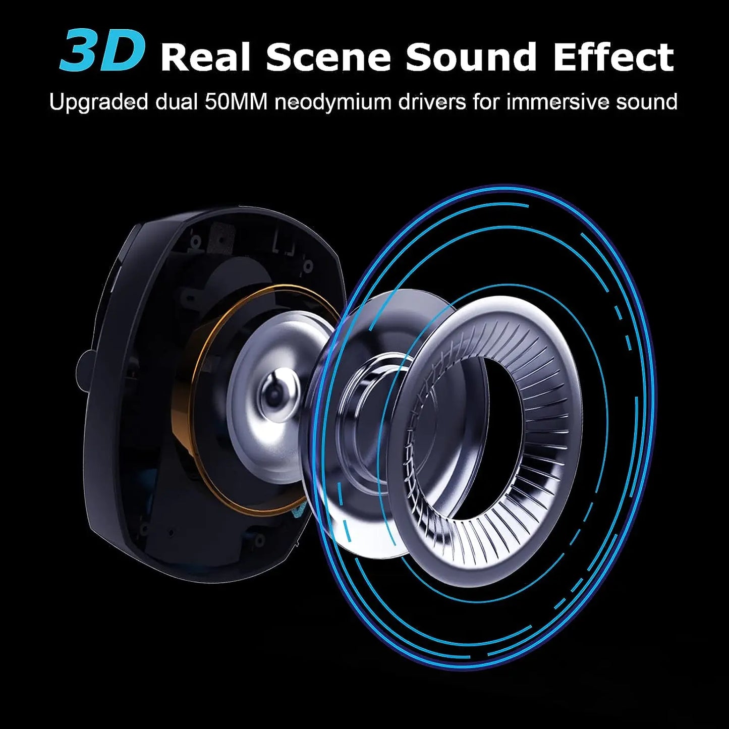 Gaming-Headset mit abnehmbarem Mikrofon mit Geräuschunterdrückung – kabelloses 3-Modi-Gaming-Headset mit Bluetooth 5.3, 2.4G USB und kabelgebundenem 3.5mm-Anschluss sowie 50mm-Treibern
