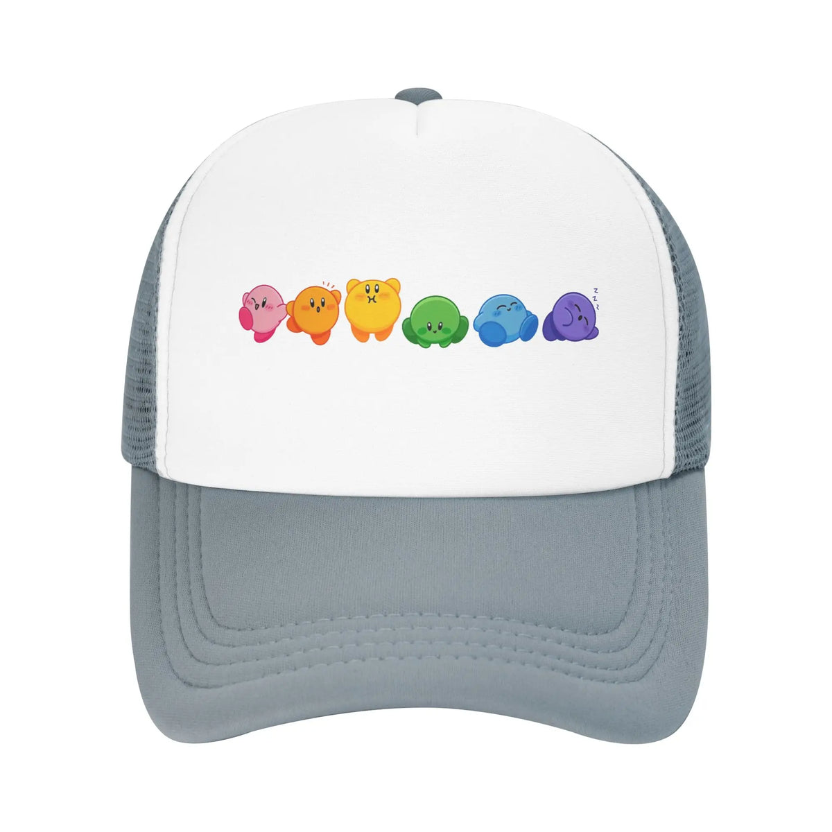Kirbys за възрастни, шапки „Rainbow Trucker“, винтидж бейзболни шапки от мрежа, шапки със закрепваща се лента, шапки „Dad Hat“, шапки за слънце, дишащи спортни шапки, на едро, нови