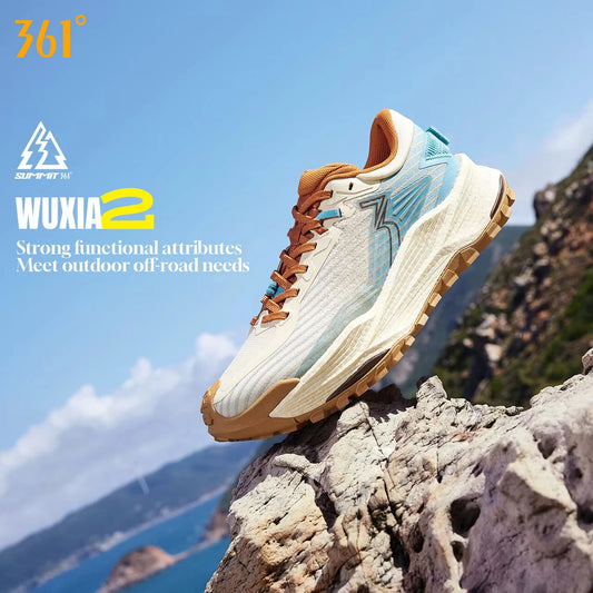 361 Degrees WUXIA 2 Running Shoes, Light Breathable Cushioning, Non-Slip Soft Outdoor Hiking Versatile Sneakers Male 672542201